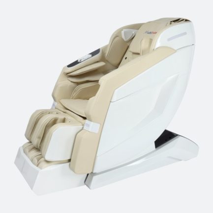 Massagesessel Modell Prestige in der Farbvariante Beige/Weiss - seitlich